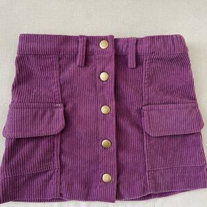 Button down corduroy skirt